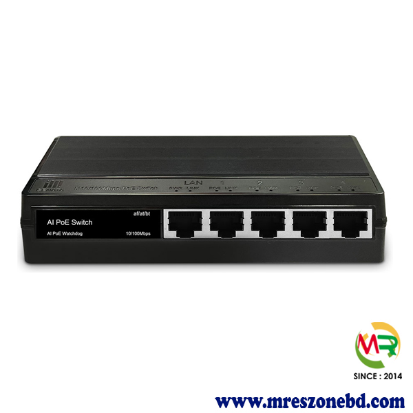 Genata GNT-P9105ES 4 Port PoE + 1 Uplink Network Switch
