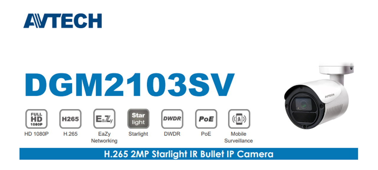 Avtech DGM2103ASV 2MP Starlight IR Bullet IP Camera in Bangladesh