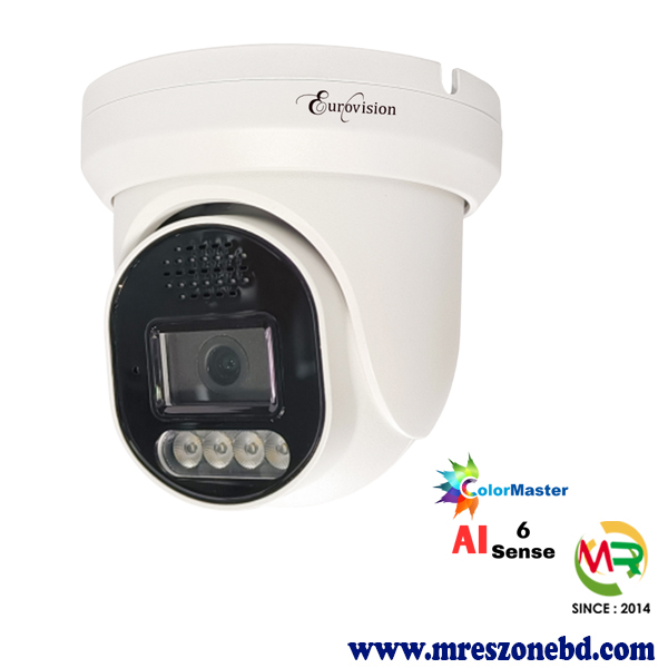 Eurovision EV-IPC-616-AI 6MP Dual Light AI Smart Dome IP Camera